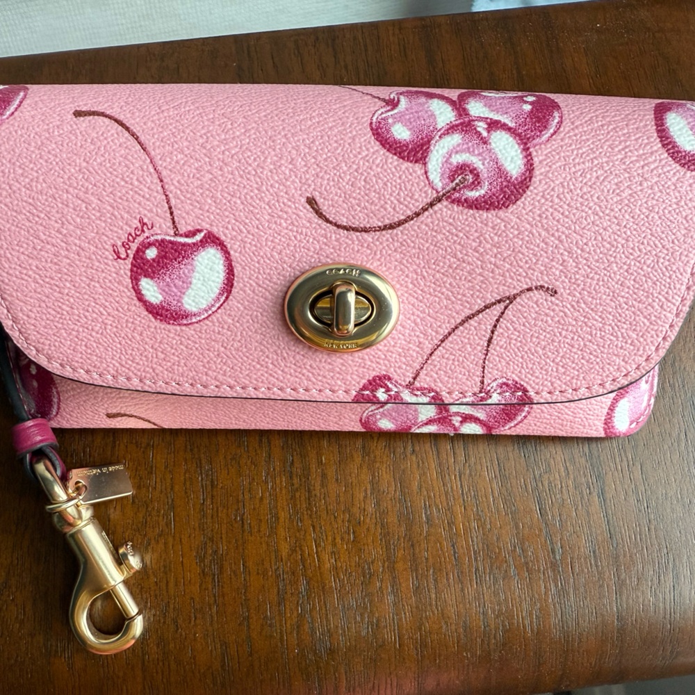 Coach Pink Cherry Print Sunglass case